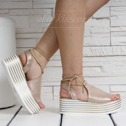 ДАМСКИ САНДАЛИ НА ПЛАТФОРМА - 259530319326 BEIGE