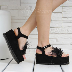 ДАМСКИ САНДАЛИ НА ПЛАТФОРМА - 8019327 BLACK