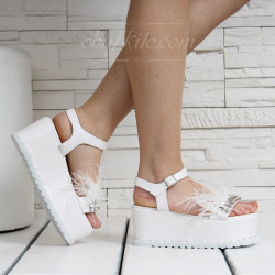 ДАМСКИ САНДАЛИ НА ПЛАТФОРМА - 8019327 WHITE