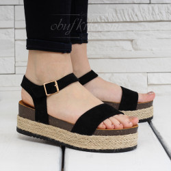 ДАМСКИ САНДАЛИ НА ПЛАТФОРМА 0804-LS0181921 BLACK