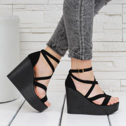 ДАМСКИ САНДАЛИ НА ПЛАТФОРМА 1704-2591930 BLACK