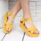 ДАМСКИ САНДАЛИ НА ПЛАТФОРМА - 23041901 YELLOW