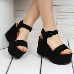 ДАМСКИ САНДАЛИ НА ПЛАТФОРМА - 23041904 BLACK