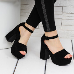 ДАМСКИ САНДАЛИ НА ТОК - 26041902 BLACK