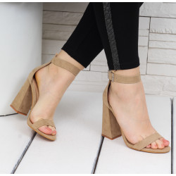 ДАМСКИ САНДАЛИ НА ТОК - 26041904 BEIGE