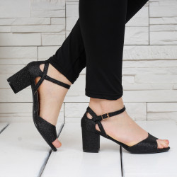 ДАМСКИ САНДАЛИ НА ТОК - 02051902 BLACK