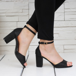 ДАМСКИ САНДАЛИ НА ТОК - 02051904 BLACK