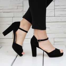 ДАМСКИ САНДАЛИ НА ТОК - 02051908 BLACK