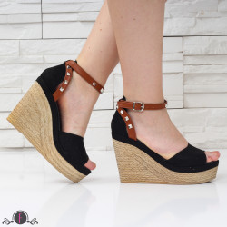 ДАМСКИ САНДАЛИ НА ПЛАТФОРМА - 01061901 BLACK