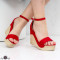 ДАМСКИ САНДАЛИ НА ПЛАТФОРМА - 01061903 RED
