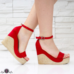 ДАМСКИ САНДАЛИ НА ПЛАТФОРМА - 01061903 RED