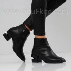 ДАМСКИ БОТИ НА ТОК - 0311-3363506202509 BLACK-PU