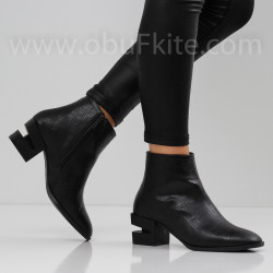 ДАМСКИ БОТИ НА ТОК - 0311-3363506202509 BLACK-KROKO