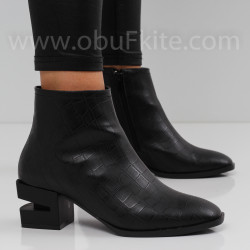 ДАМСКИ БОТИ НА ТОК - 0311-3363506202509 BLACK-KROKO