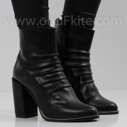 ДАМСКИ БОТИ НА ТОК - 0311-411202110 BLACK-PU