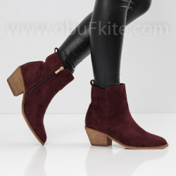 ДАМСКИ БОТИ НА ТОК - 22091907 WINE RED