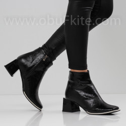 ДАМСКИ БОТИ НА ТОК - 0311-8010202513 BLACK-LACI-WHITE