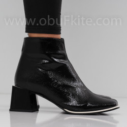 ДАМСКИ БОТИ НА ТОК - 0311-8010202513 BLACK-LACI-WHITE