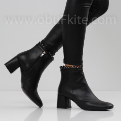 ДАМСКИ БОТИ НА ТОК - 0311-224202115 BLACK-PU
