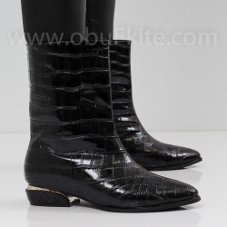 ДАМСКИ БОТИ - 1910-0460202522 BLACK-KROKO
