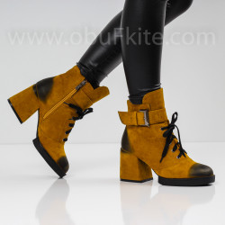 ДАМСКИ БОТИ НА ТОК - 23091919 YELLOW