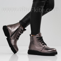 ДАМСКИ БОТИ - 1910-14000202262 BLACK-PLATIN-PU