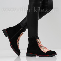 ДАМСКИ БОТИ - 1711-211203301 BLACK-REDSNAKE