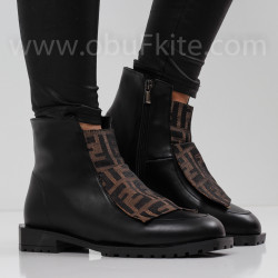 ДАМСКИ БОТИ - 1711-211203301 BLACK-BROWN