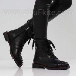 ДАМСКИ БОТИ - 1711-214203502 BLACK-PU