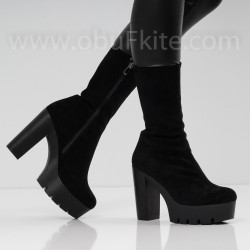 ДАМСКИ БОТИ НА ТОК - 05101920 BLACK