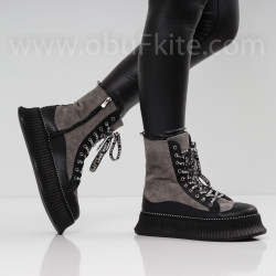ДАМСКИ БОТИ - 22091901 BLACK/GREY