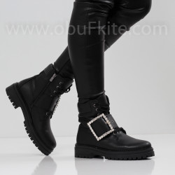 ДАМСКИ БОТИ - 1112-6200202703 BLACK-PU