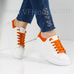 ДАМСКИ КЕЦОВЕ - 0301-2001211802 WHITE-ORANGE