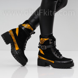 ДАМСКИ БОТИ - 15101908 BLACK/YELLOW