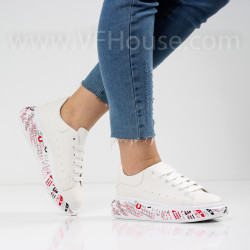 ДАМСКИ КЕЦОВЕ - 0301-6601211805 WHITE-RED