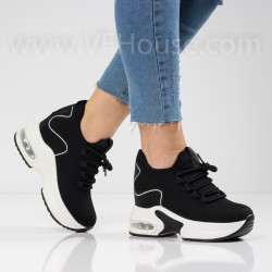 ДАМСКИ КЕЦОВЕ НА ПЛАТФОРМА - 0501-09213402 BLACK-WHITE