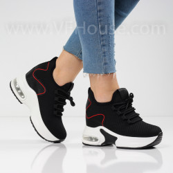 ДАМСКИ КЕЦОВЕ НА ПЛАТФОРМА - 0501-09213402 BLACK-RED