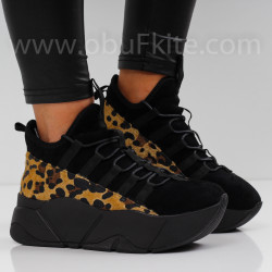 ДАМСКИ КЕЦОВЕ НА ПЛАТФОРМА - 1112-8601203501 BLACK-LEOPARD