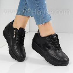 ДАМСКИ КЕЦОВЕ НА ПЛАТФОРМА - 1001-053201507 BLACK