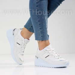 ДАМСКИ КЕЦОВЕ НА ПЛАТФОРМА - 1001-2015201508 WHITE