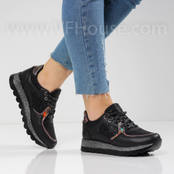 ДАМСКИ КЕЦОВЕ НА ПЛАТФОРМА - 1001-108201809 BLACK