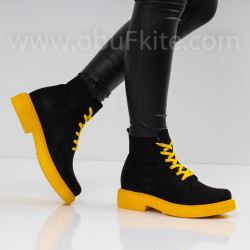 ДАМСКИ БОТИ - 22091903 BLACK/YELLOW