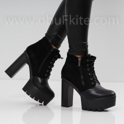 ДАМСКИ БОТИ НА ТОК - 291019010 BLACK
