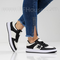 ДАМСКИ КЕЦОВЕ - 1601-116211407 BLACK-WHITE