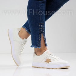ДАМСКИ КЕЦОВЕ - 1601-116211407 WHITE-BEIGE