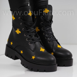 ДАМСКИ БОТИ - 30101903 BLACK/YELLOW-PU