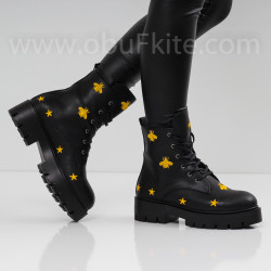 ДАМСКИ БОТИ - 30101903 BLACK/YELLOW-PU