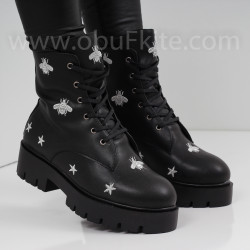 ДАМСКИ БОТИ - 30101903 BLACK/SILVER-PU