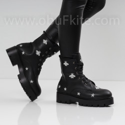 ДАМСКИ БОТИ - 30101903 BLACK/SILVER-PU