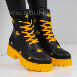 ДАМСКИ БОТИ - 30101903 BLACK/YELLOW/YELLOW-PU